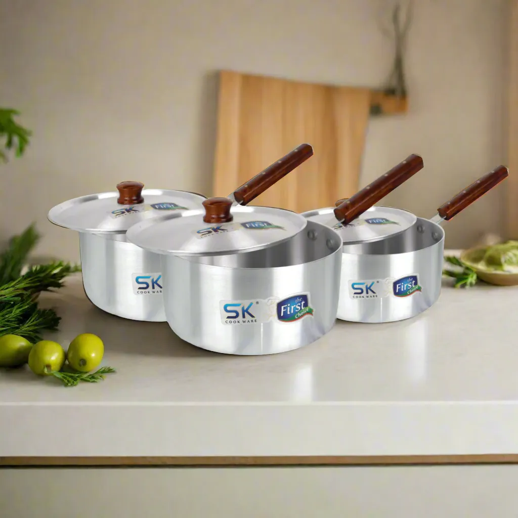 Aluminum ECO Sauce Pan Set with Lids