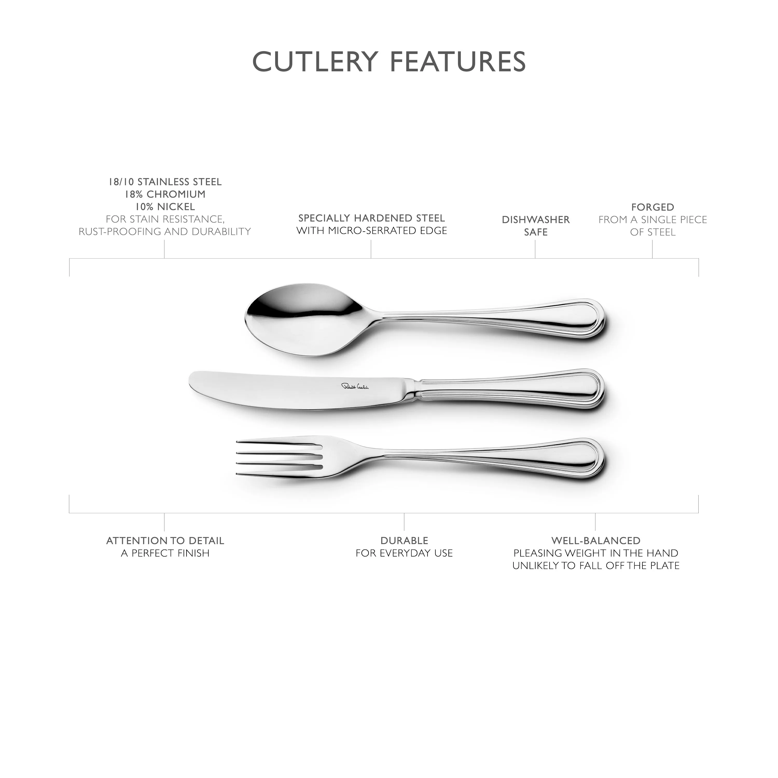 Aston Bright Cutlery Sample Set, 3 Piece