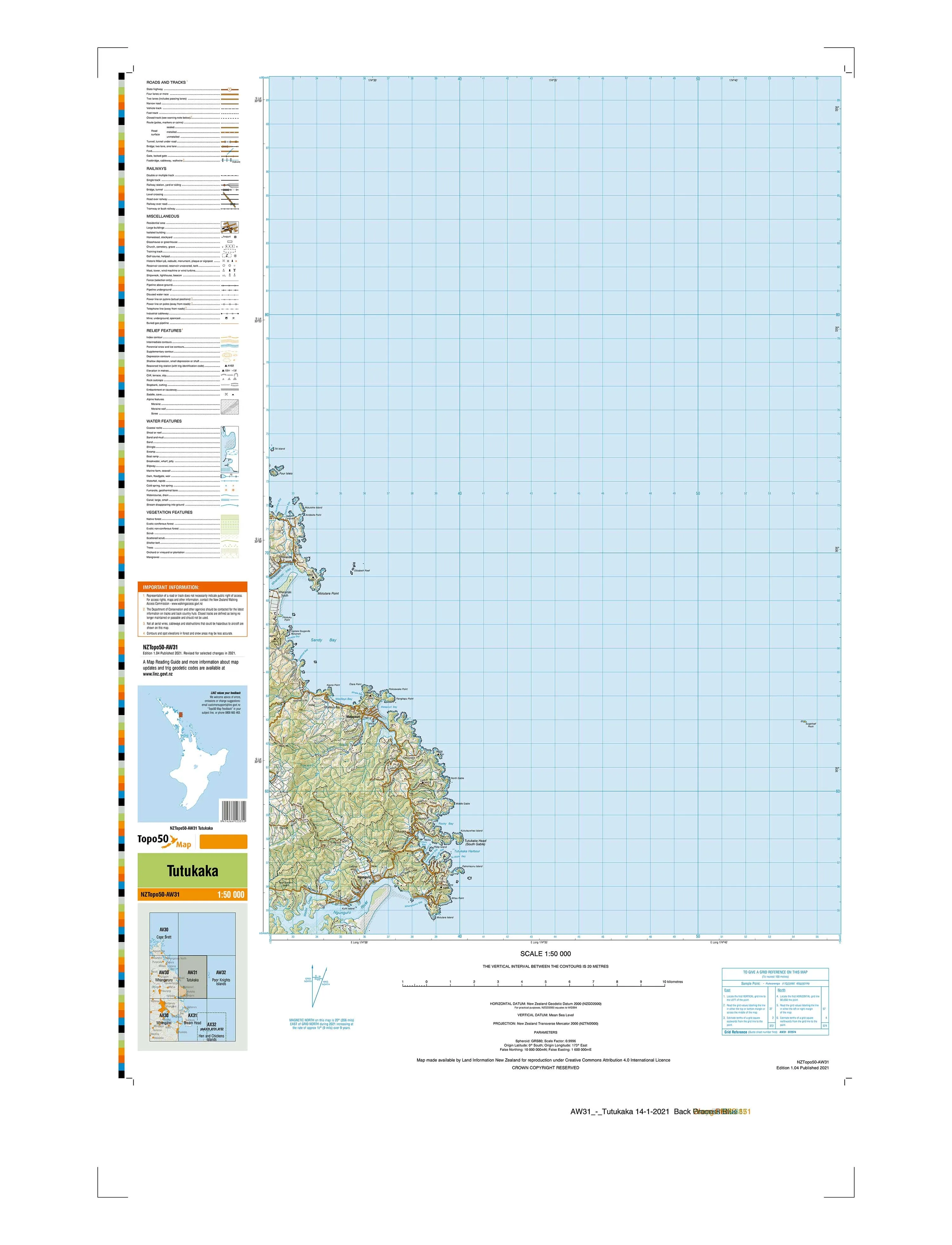 AW31 - Tutukaka Topo50 map