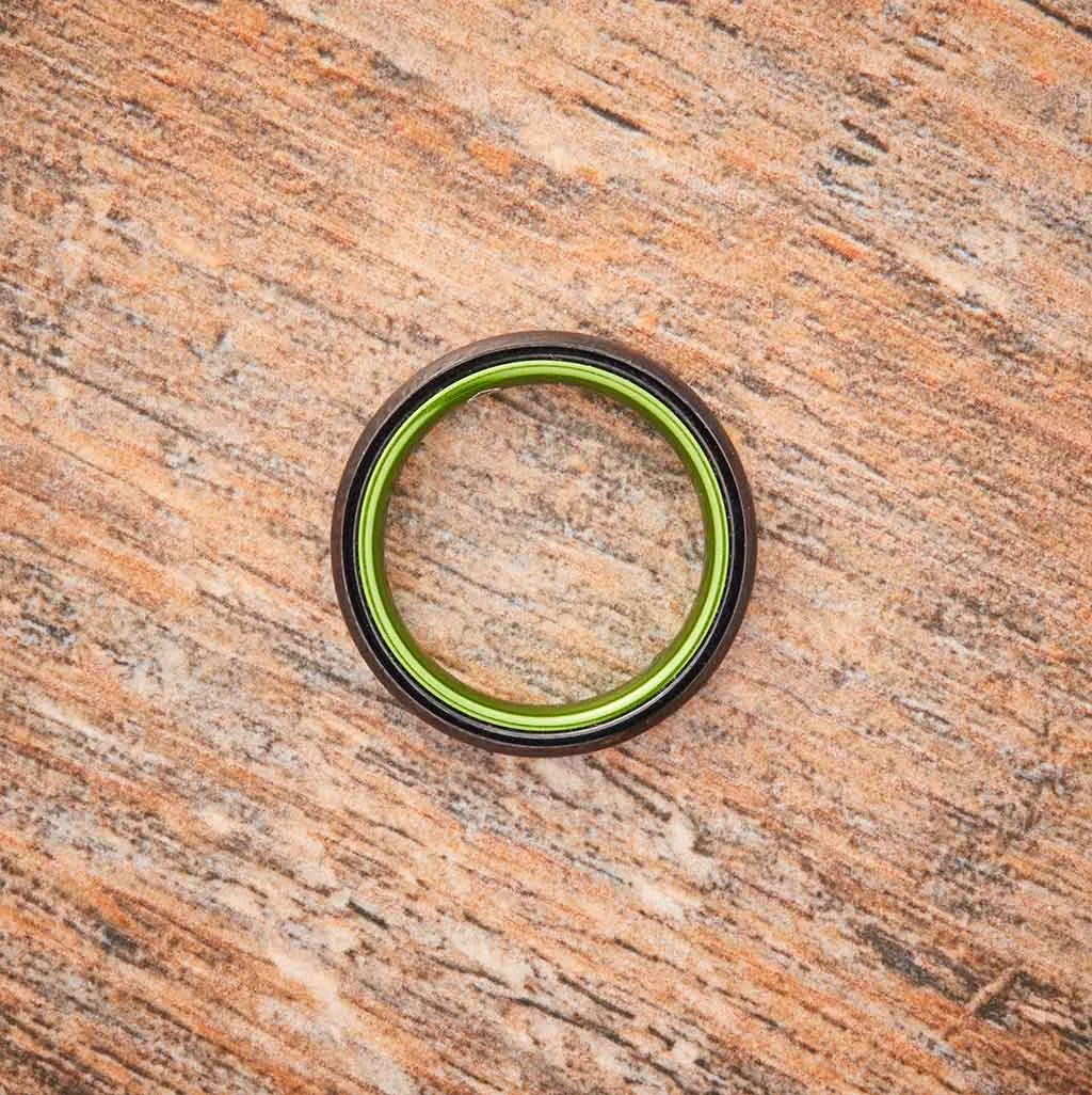 Black Tungsten Ring - Resilient Green - 4MM