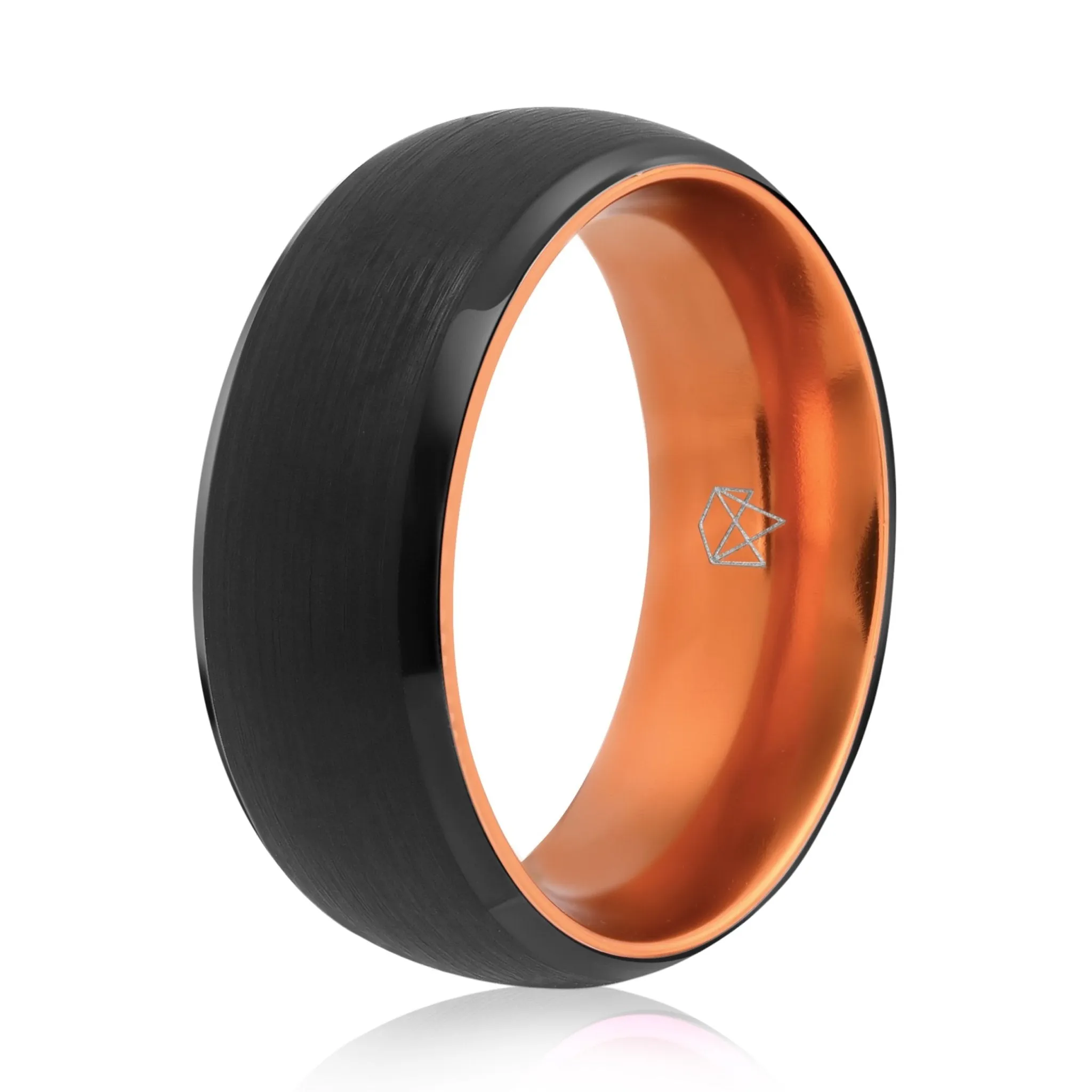 Black Tungsten Ring - Resilient Orange