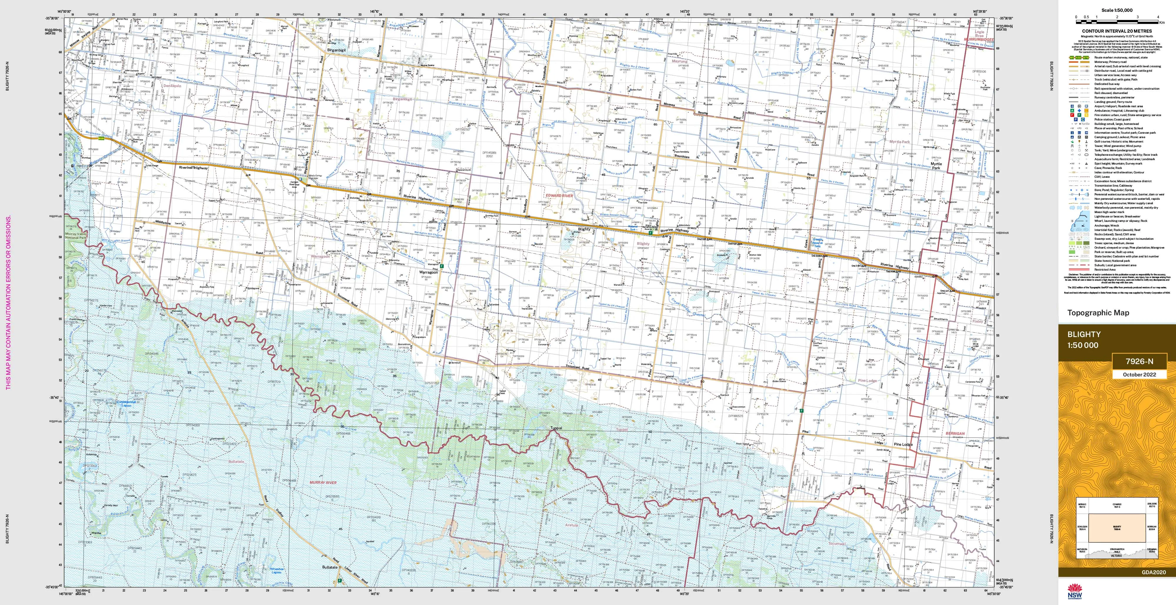 Blighty 7926-N Topographic Map 1:50k