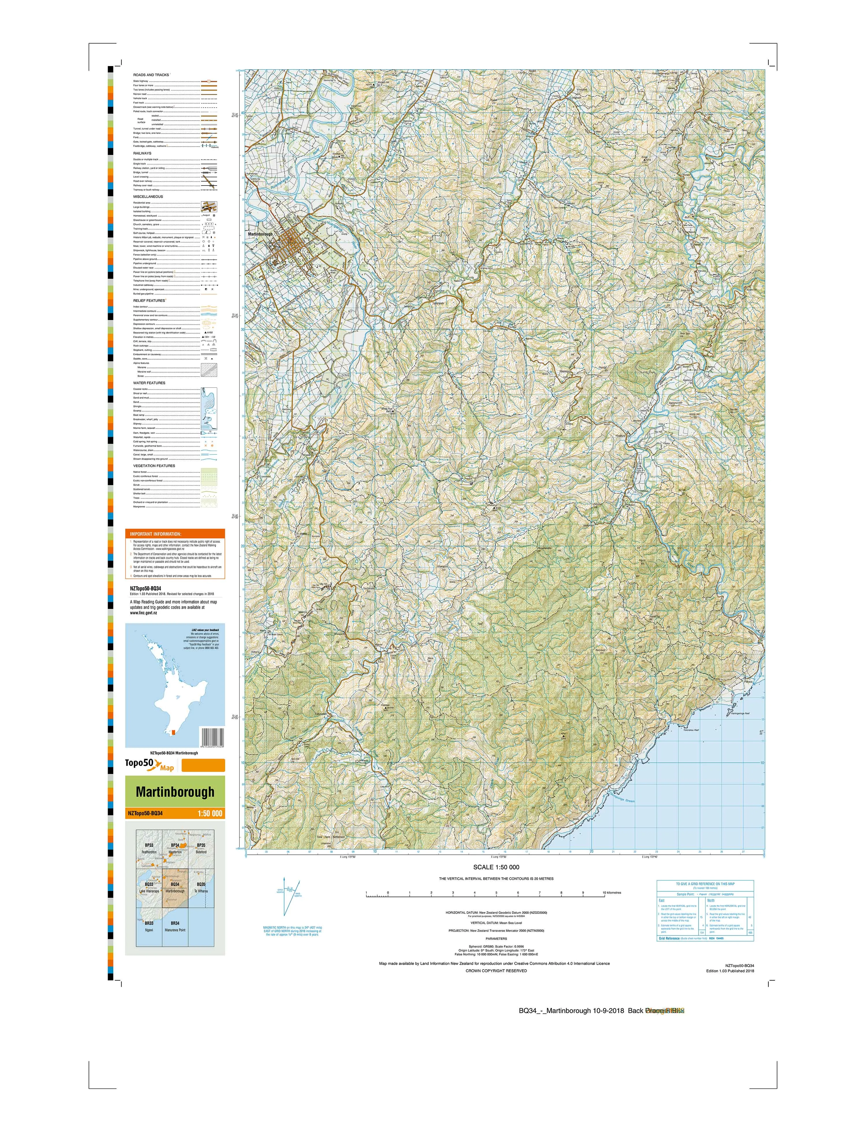 BQ34 - Martinborough Topo50 map