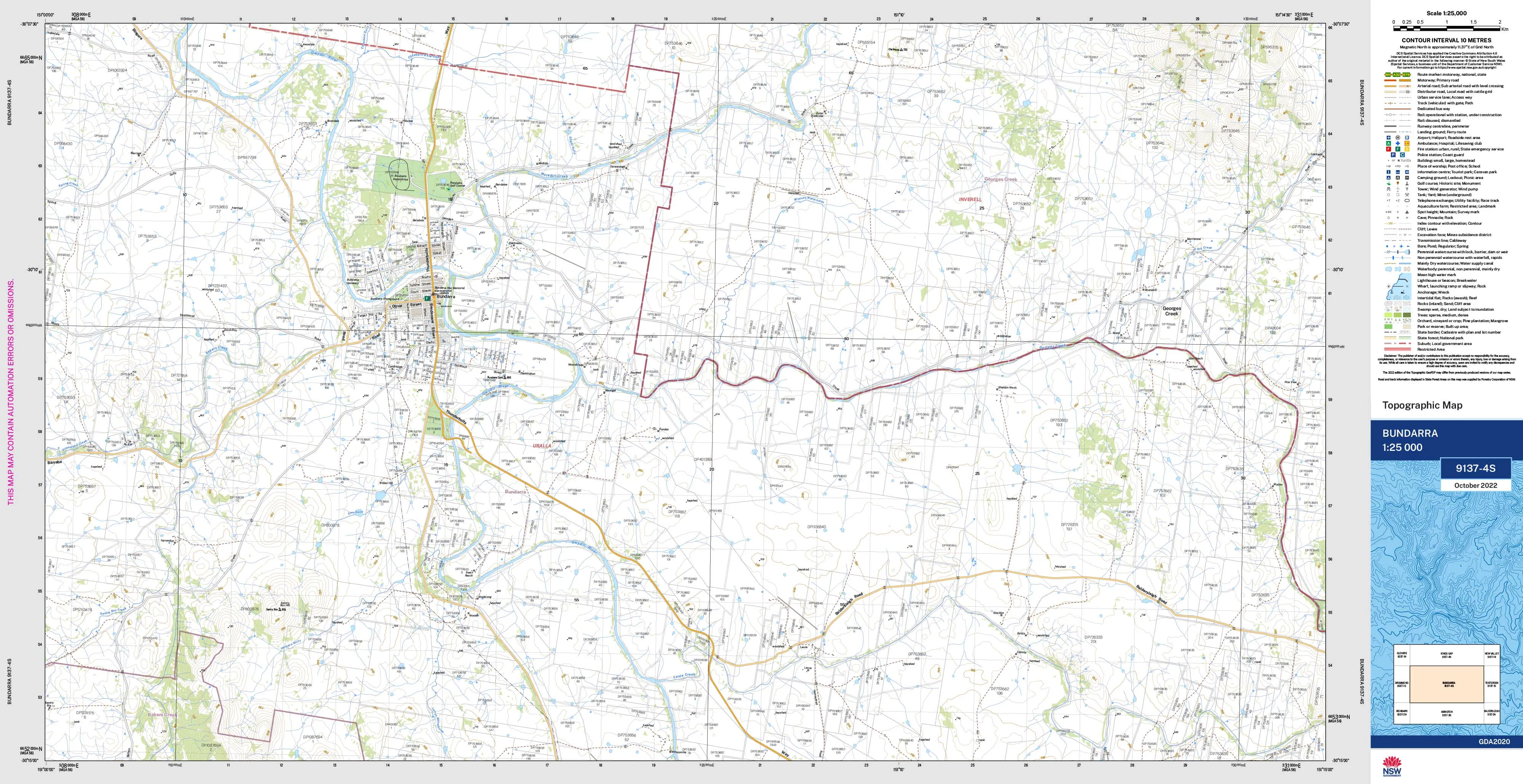 Bundarra 9137-4S Topographic Map 1:25k