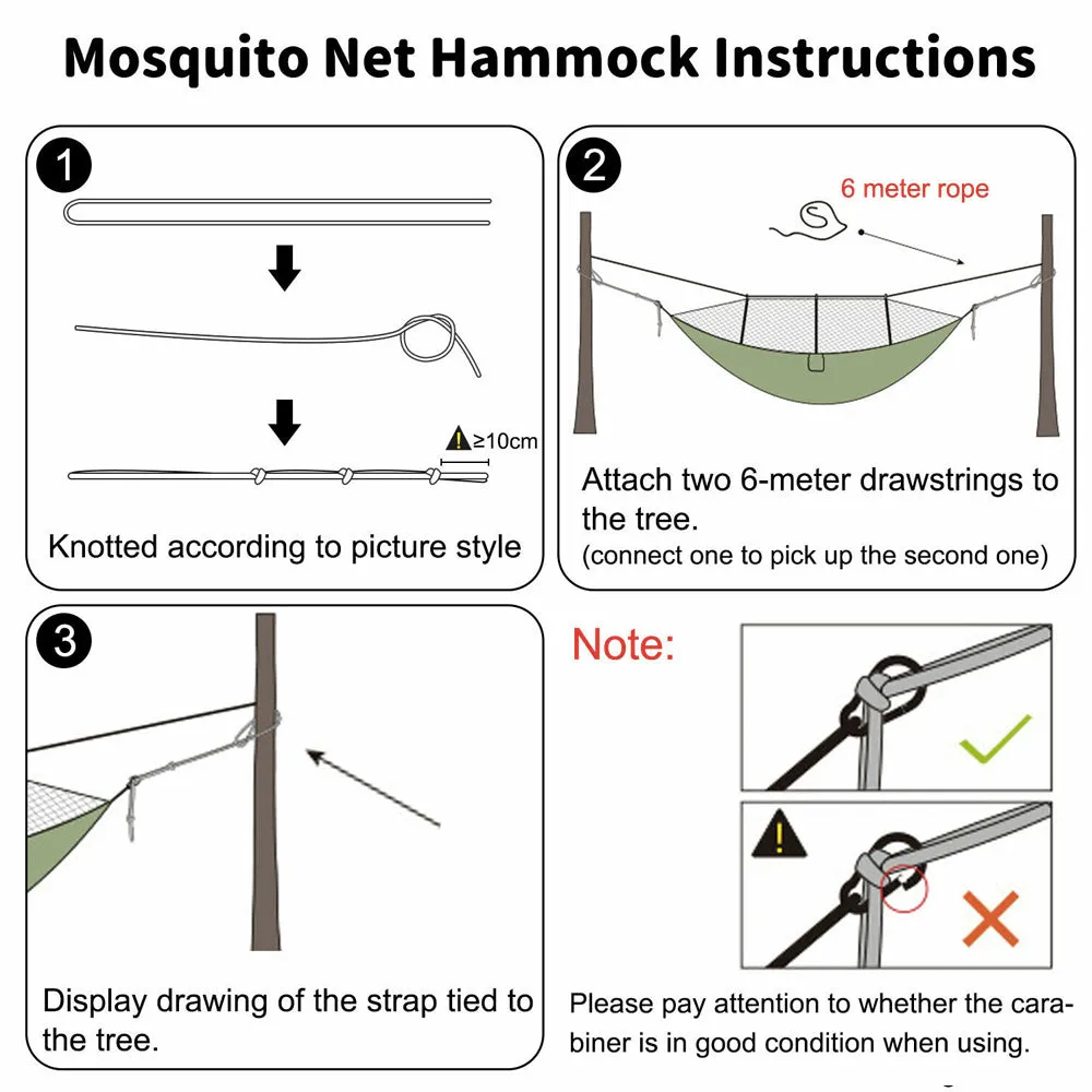 Camping Outdoor Hammocks with Mosquito Net Portable