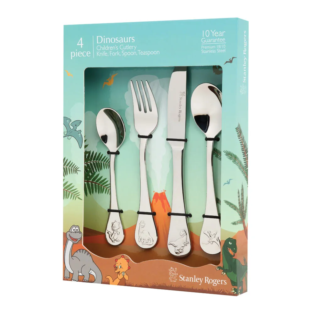 Children's Cutlery 4 Piece Set - Dinosaurs