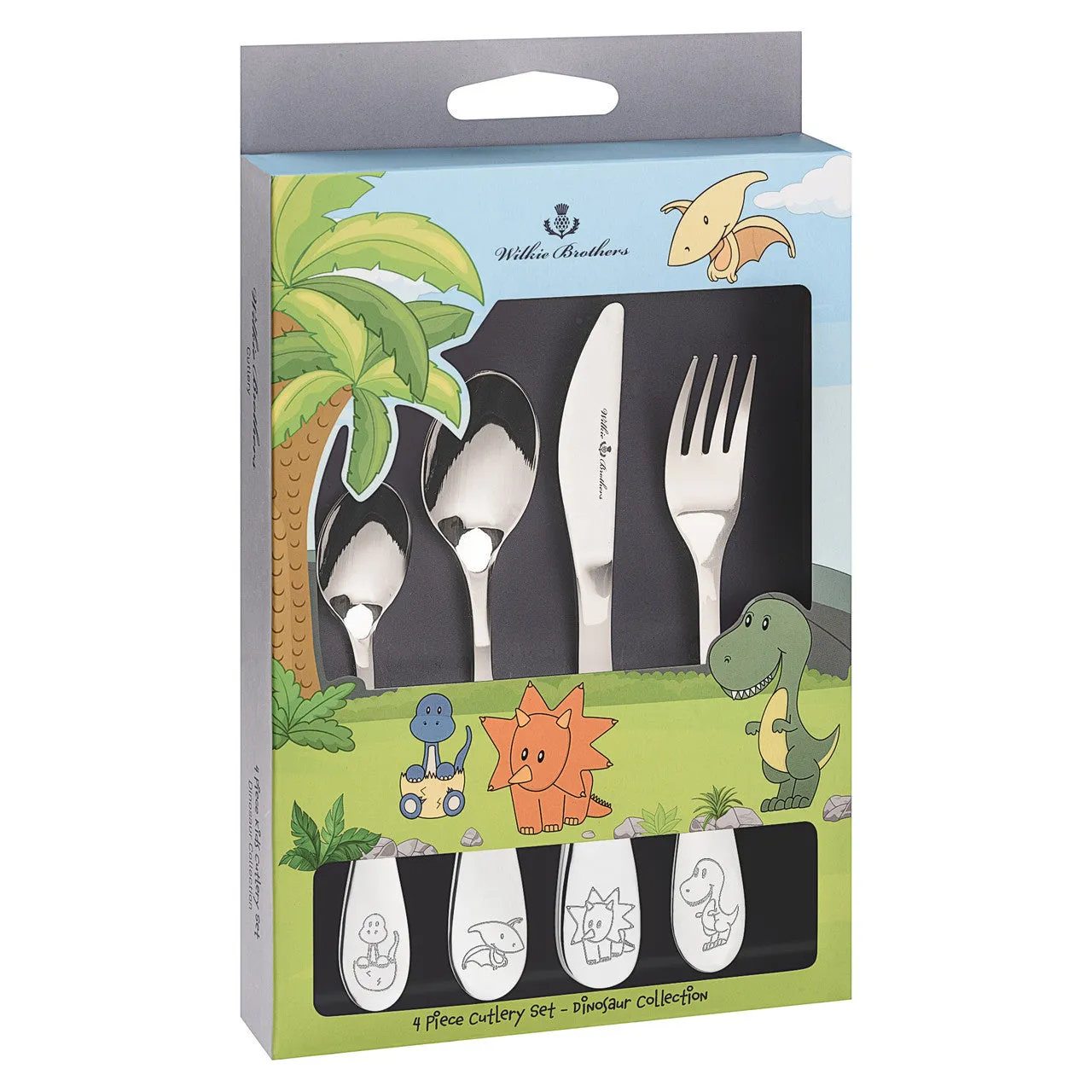 Children's Stainless Steel Cutlery Set - Dinosaur