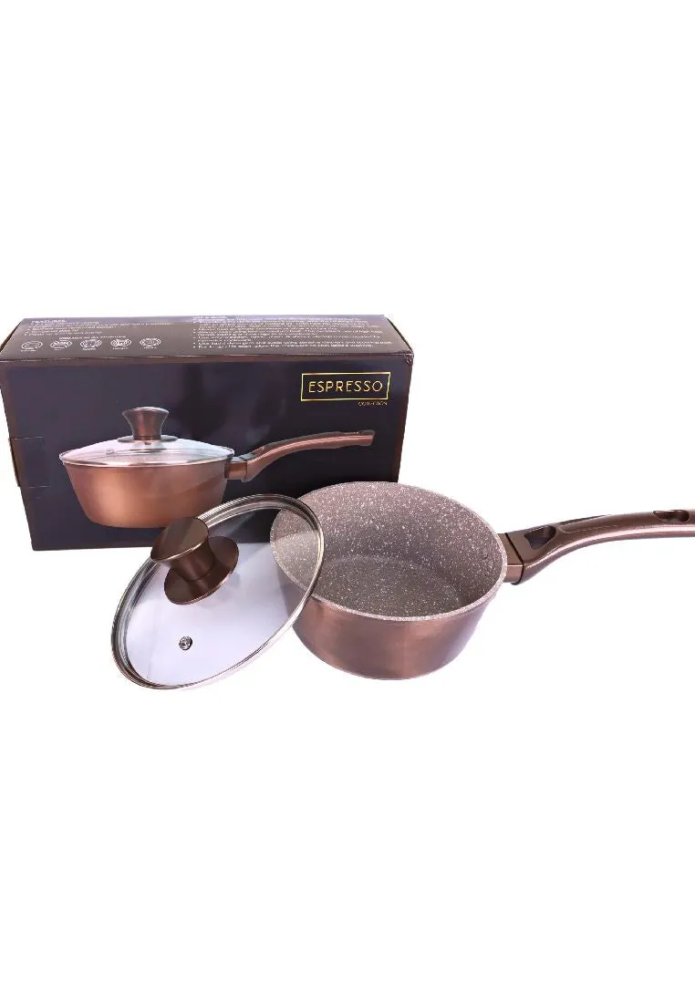 Cuisson Espresso Collection Brown Saucepan 18cm with Glass Lid