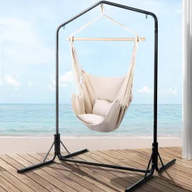 Durable Outdoor Hanging Hammock Chair Set with Stand - Gardeon