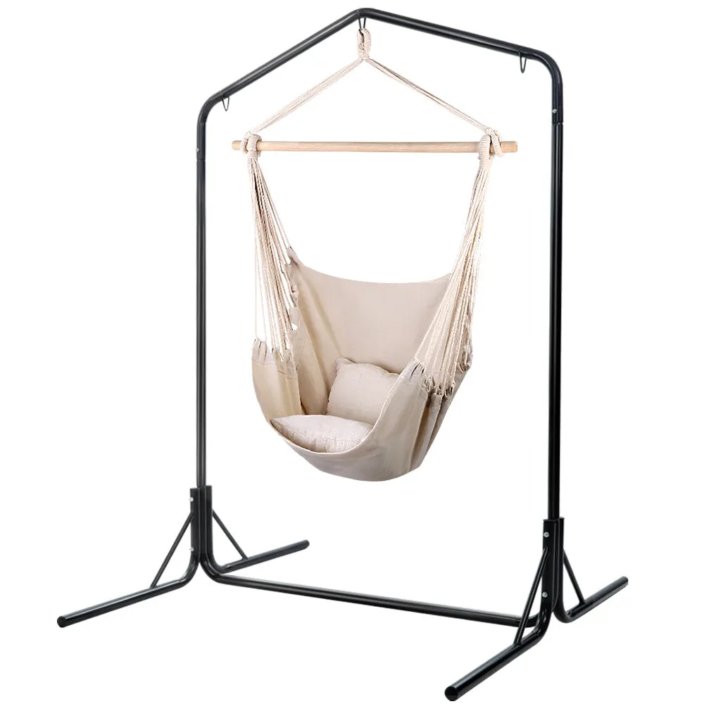 Durable Outdoor Hanging Hammock Chair Set with Stand - Gardeon