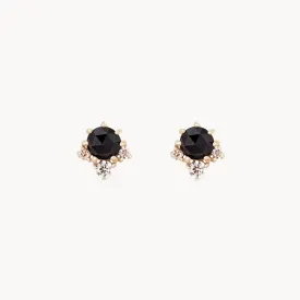 full moon glow diamond black onyx earring - 14k yellow gold, black onyx, diamonds