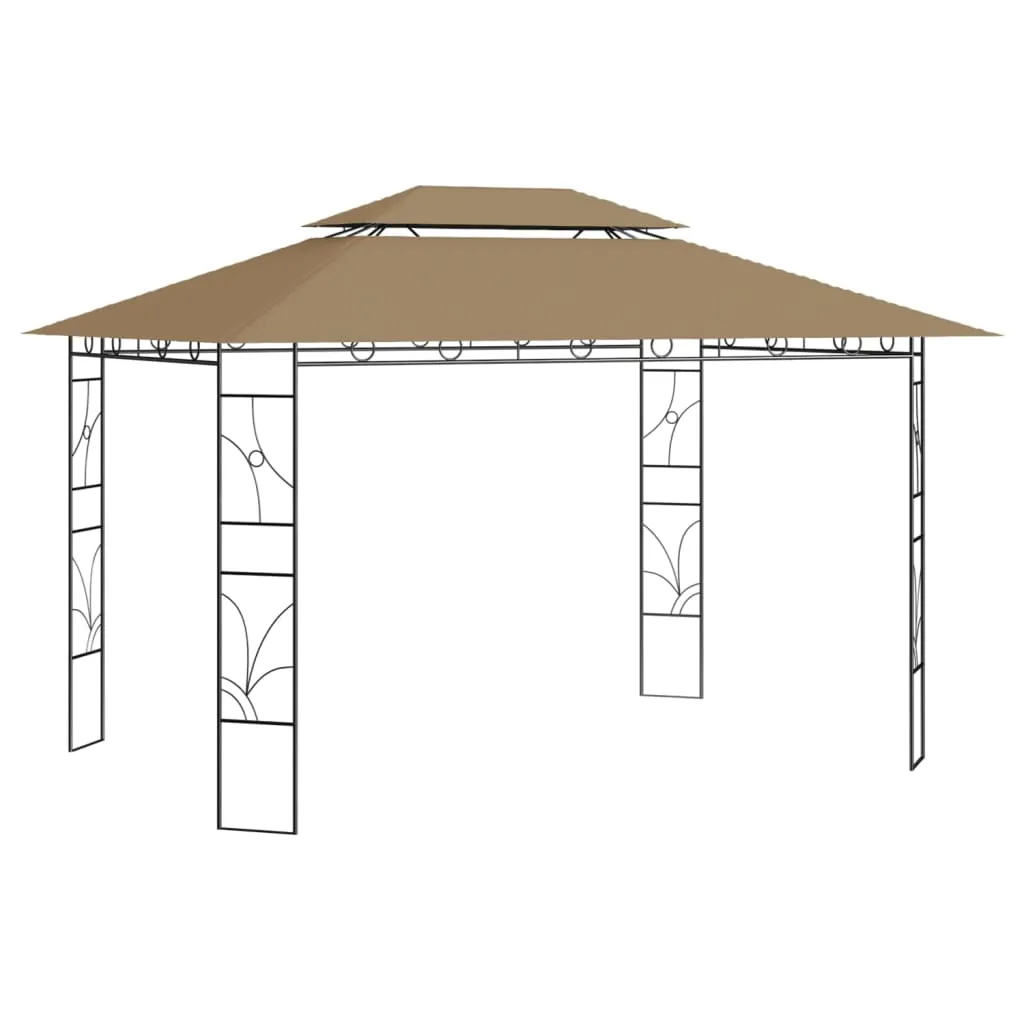 Gazebo 4x3x2.7 m Taupe 160 g/m²