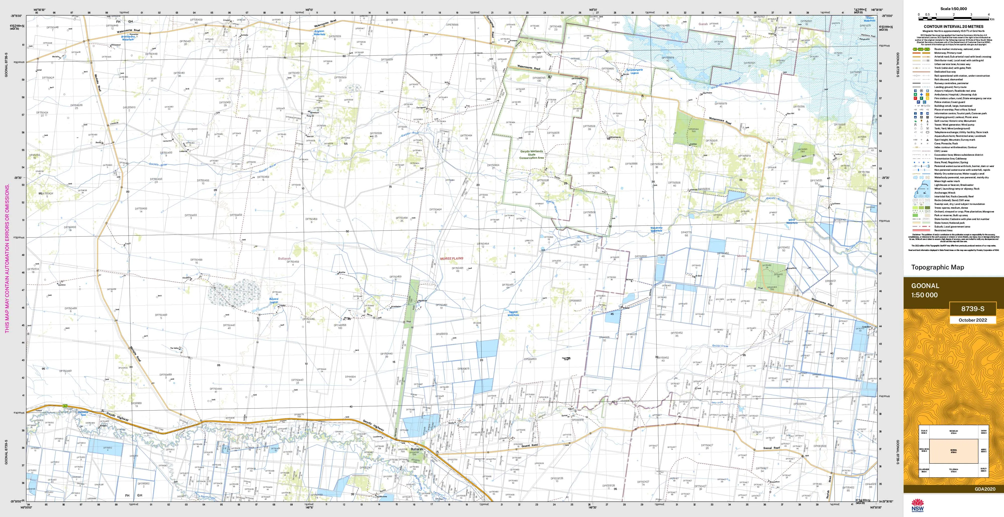 Goonal 8739-S Topographic Map 1:50k