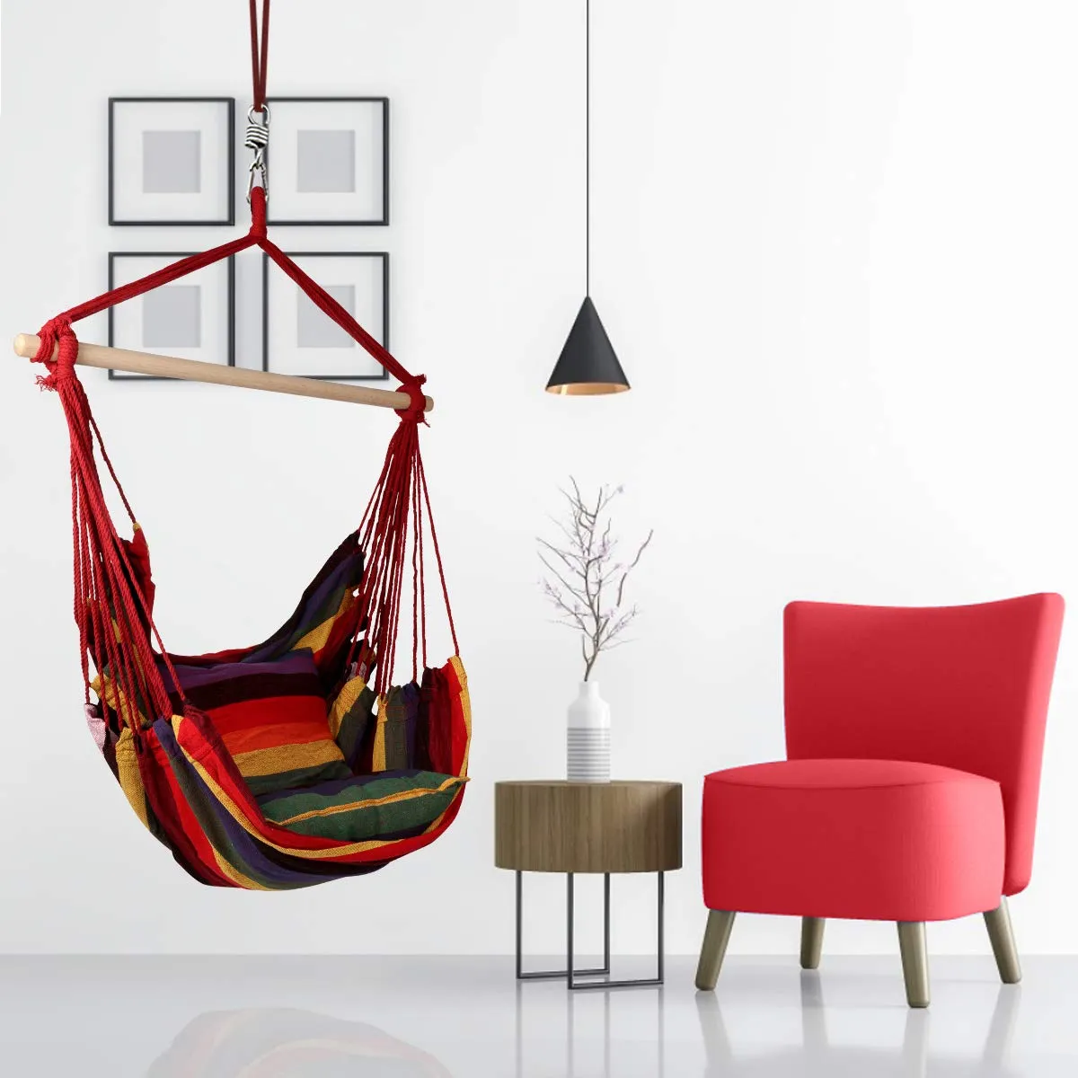 Hanging Rope Hammock Chair Swing Seat - E EVERKING