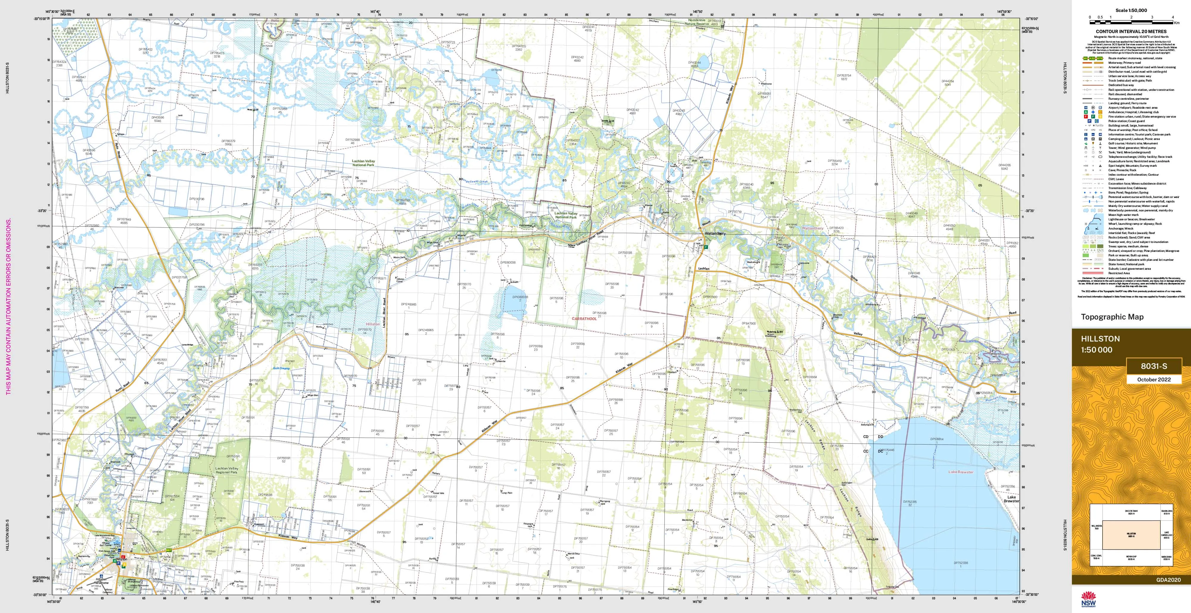 Hillston 8031-S Topographic Map 1:50k