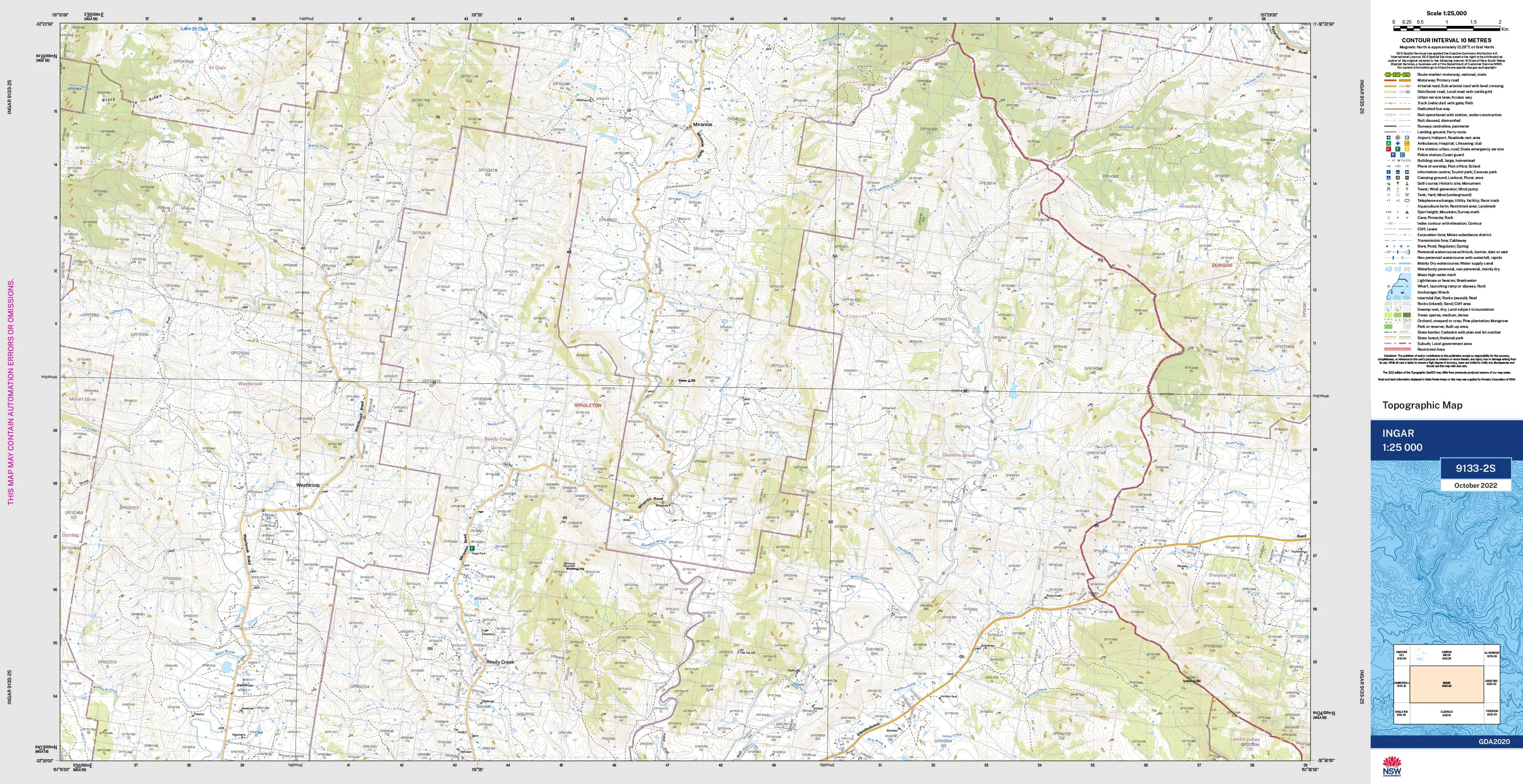 Ingar 9133-2S Topographic Map 1:25k