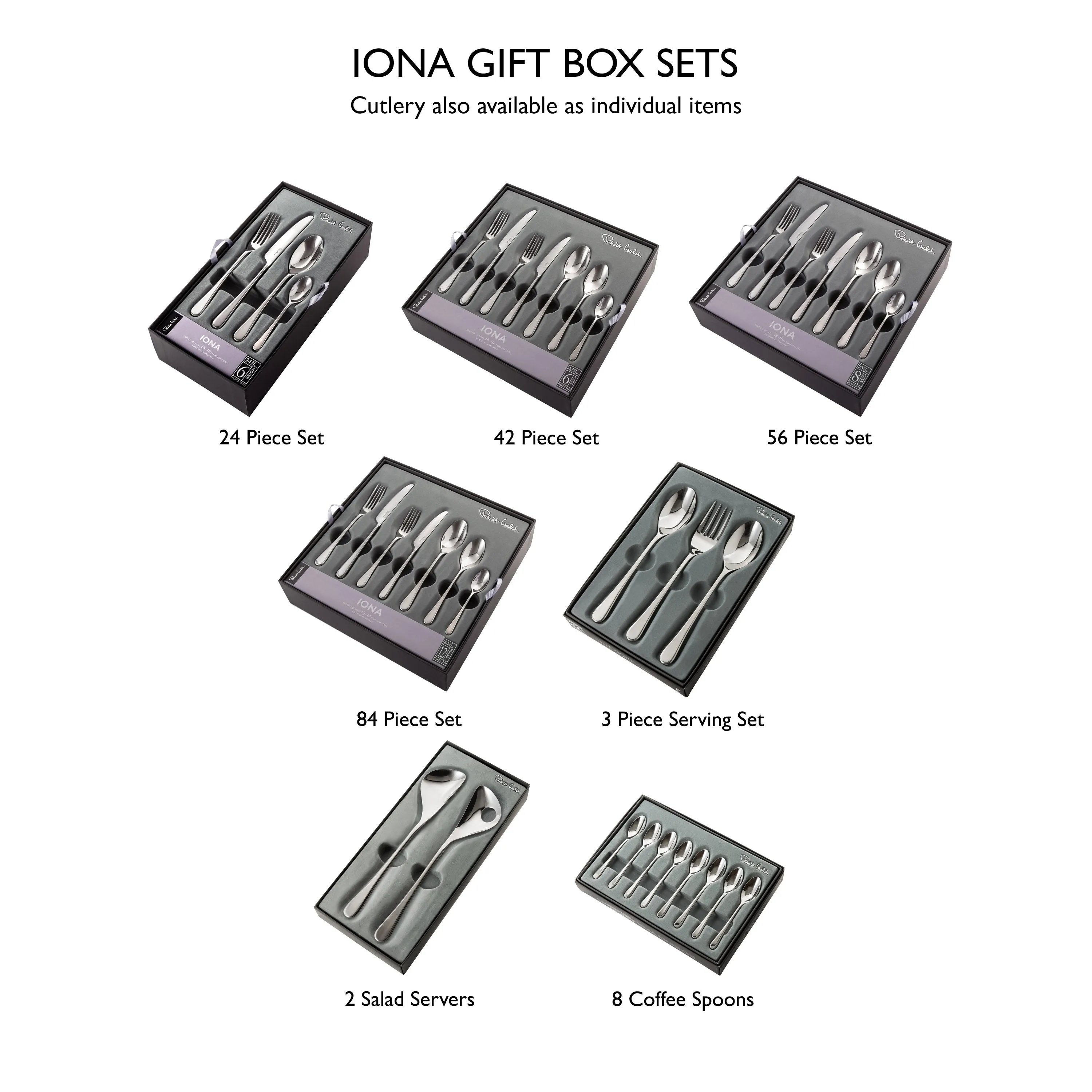 Iona Bright Cutlery Sample Set, 3 Piece