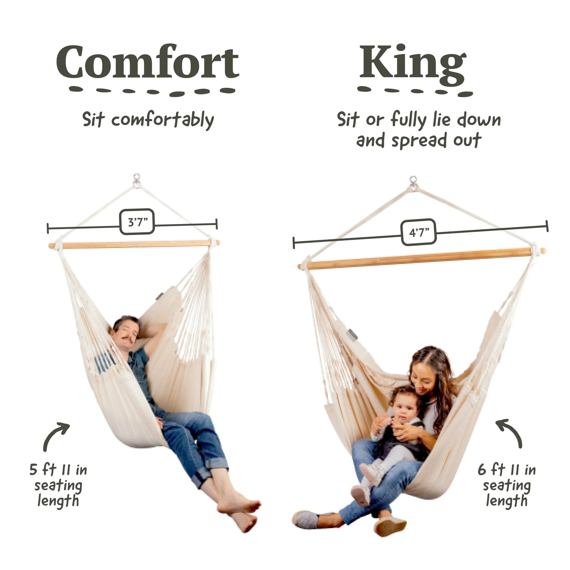 LA SIESTA Habana Organic Cotton Comfort Hammock Chair (W 115 cm)