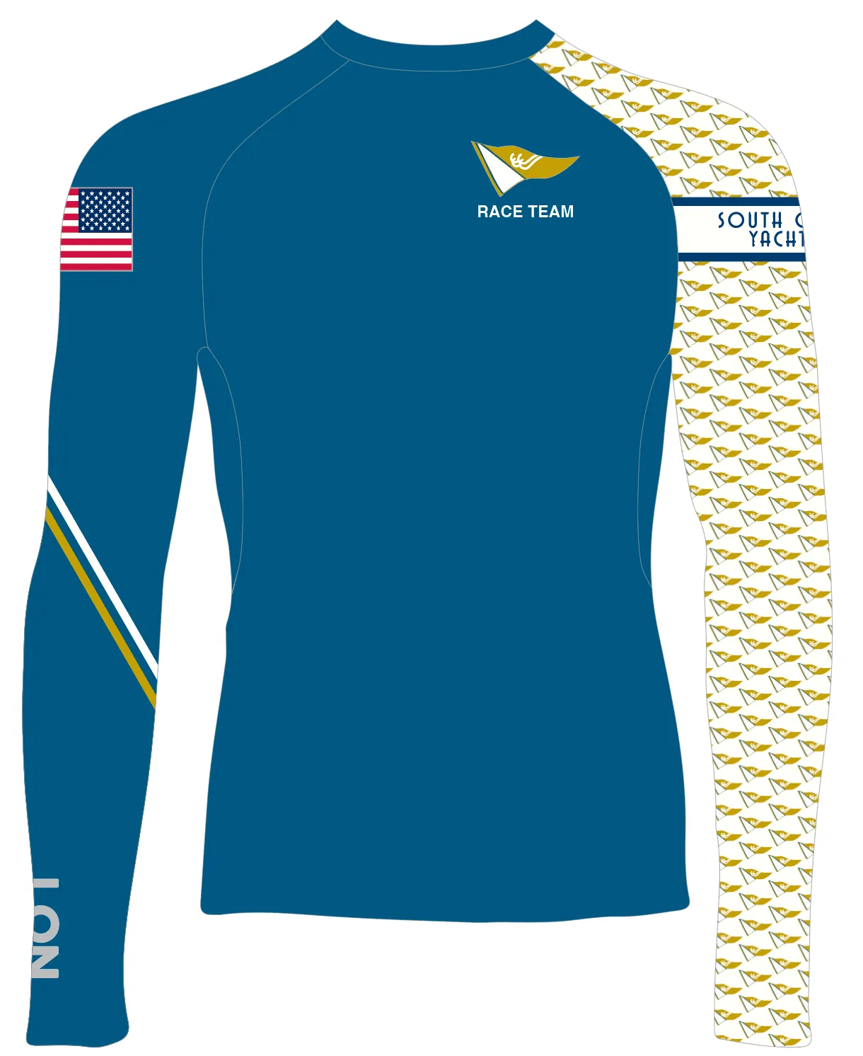 MEN TECH-TEE TOP LONG SLEEVE BLUE | SOUTH CAROLINA YACHT CLUB | PSNLZ'D