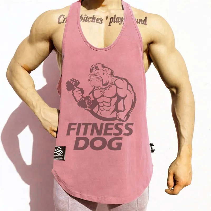 Men's Muscle Fitness Sleeveless T-Shirt Quick Dry Loose Sports Vest