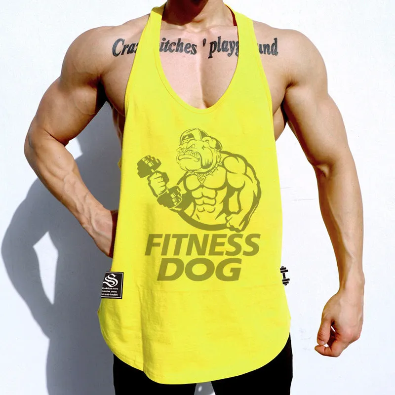 Men's Muscle Fitness Sleeveless T-Shirt Quick Dry Loose Sports Vest