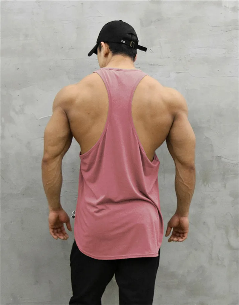 Men's Muscle Fitness Sleeveless T-Shirt Quick Dry Loose Sports Vest