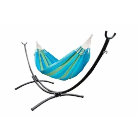 Metal Arc Hammock Stand and Family Organic Cotton Hammock Package