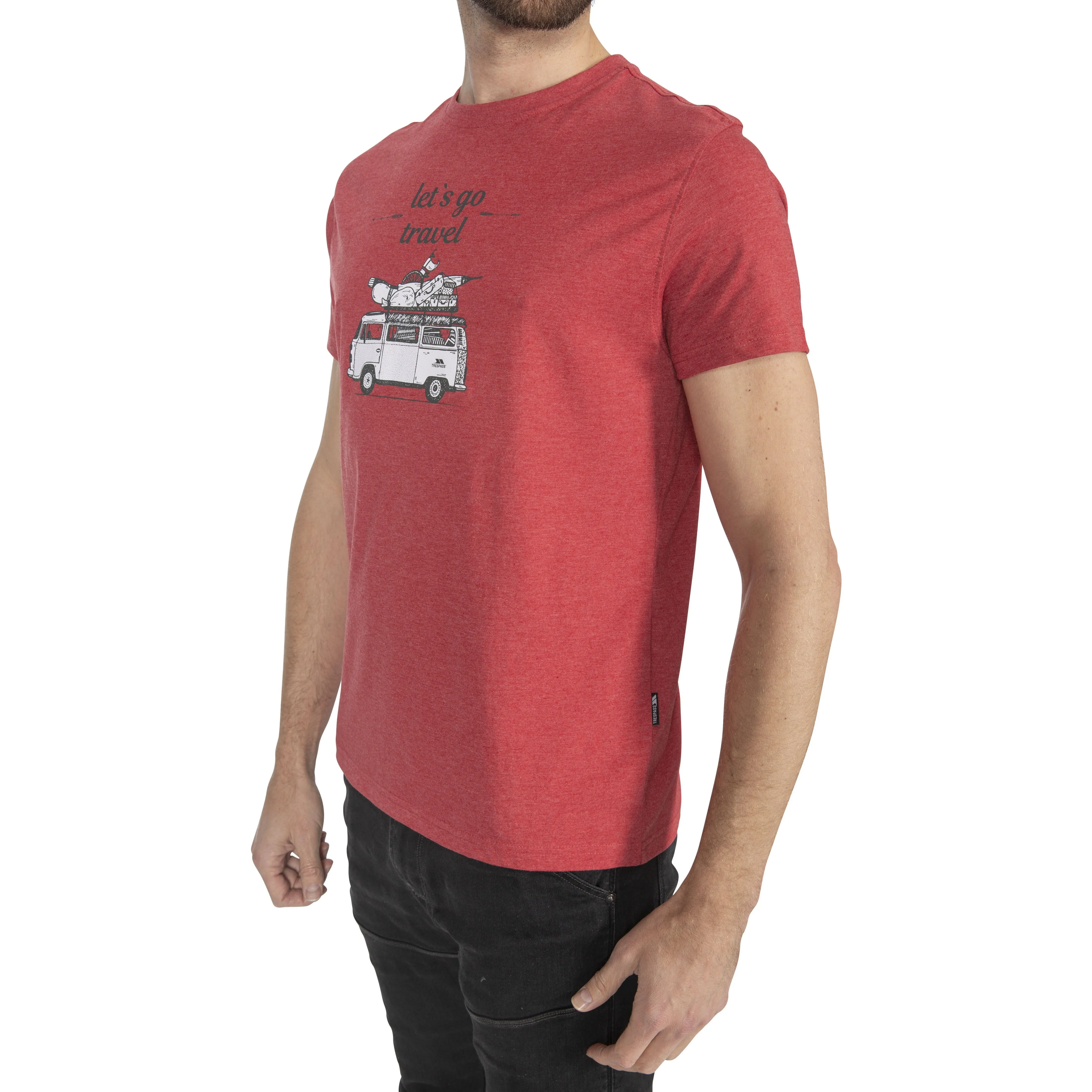 Motorway Men's Quick Dry Wicking T-Shirt in Red Marl