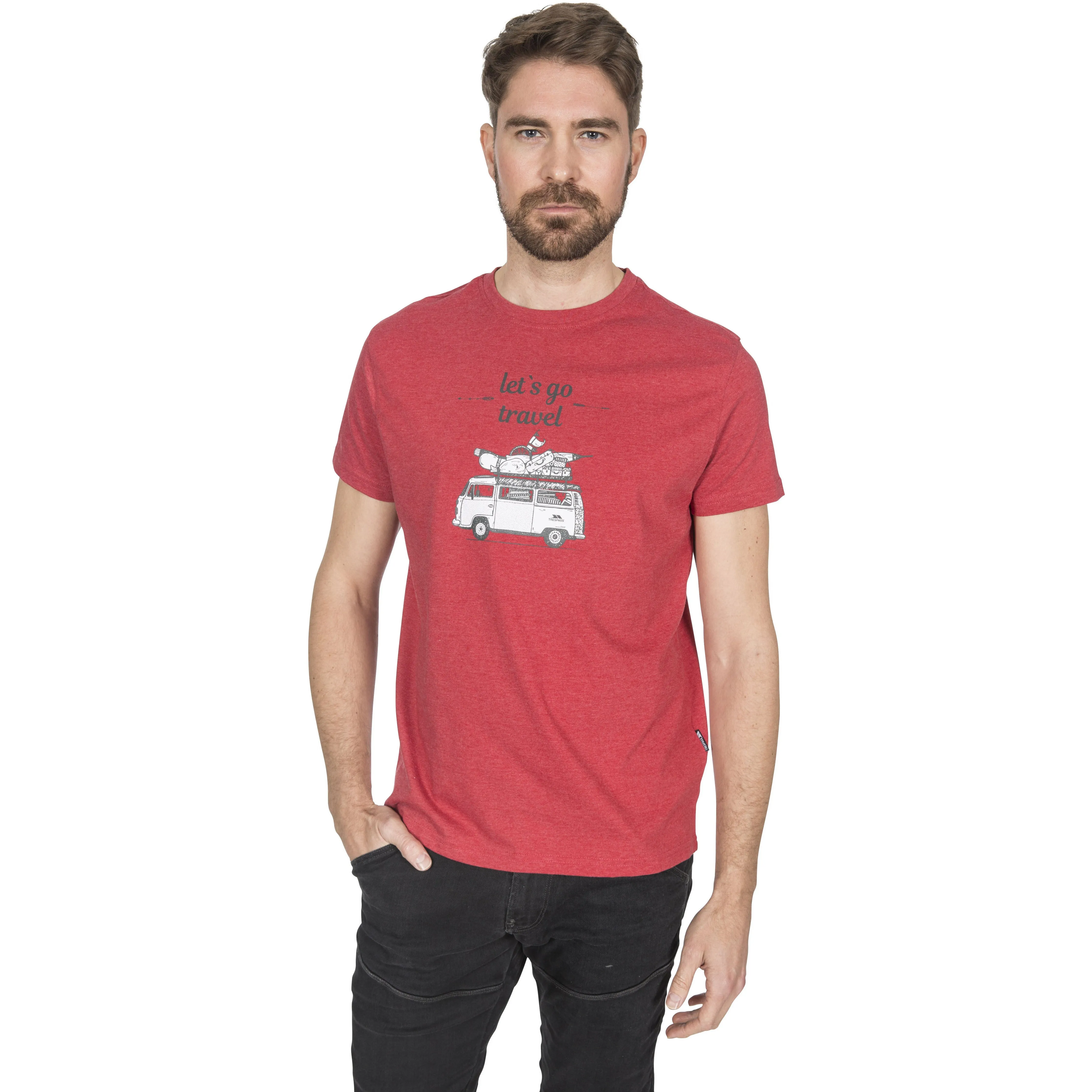 Motorway Men's Quick Dry Wicking T-Shirt in Red Marl