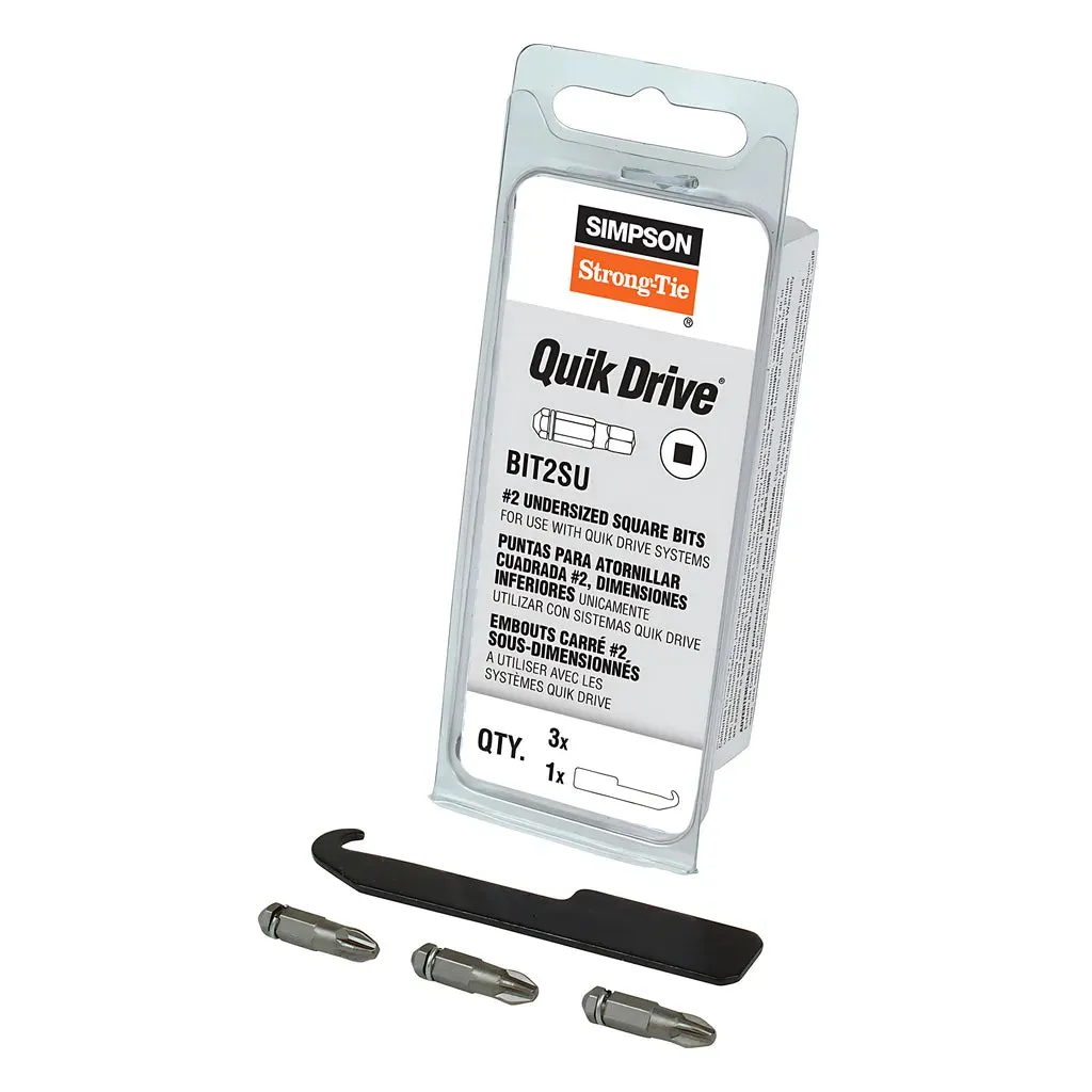 Quik Drive® #2 Square, Undersized-Drive Bit (3-Qty) (Pack of 10)