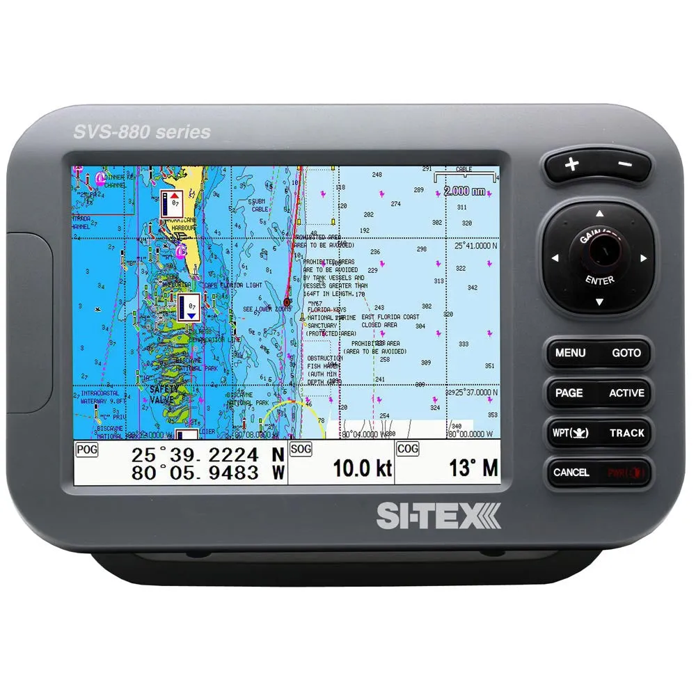 SI-TEX GPS Chart-Dual Frequency 600W Sonar System - 8 Color LCD w/Internal GPS Antenna  C-MAP 4D Card [SVS-880CF ]