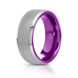 Silver Tungsten Ring - Resilient Purple