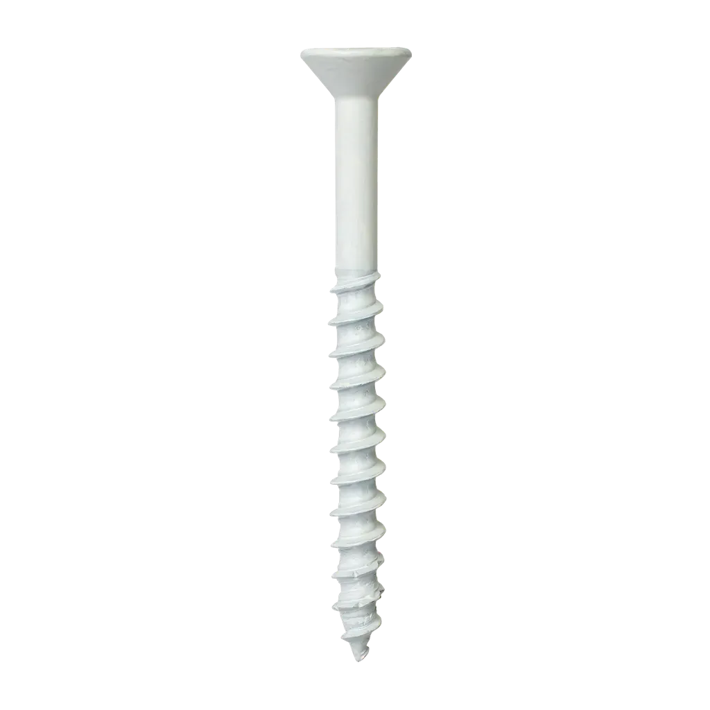 Titen Turbo - 1/4 in. x 2-3/4 in. 6-Lobe Flat-Head Concrete and Masonry Screw, White (100-Qty)