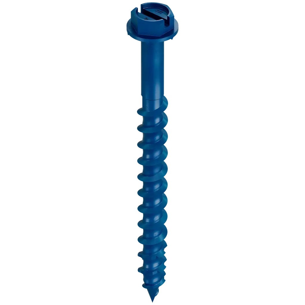 Titen Turbo - 3/16 in. x 2-1/4 in. Hex-Head Concrete and Masonry Screw, Blue (100-Qty) (Pack of 5)