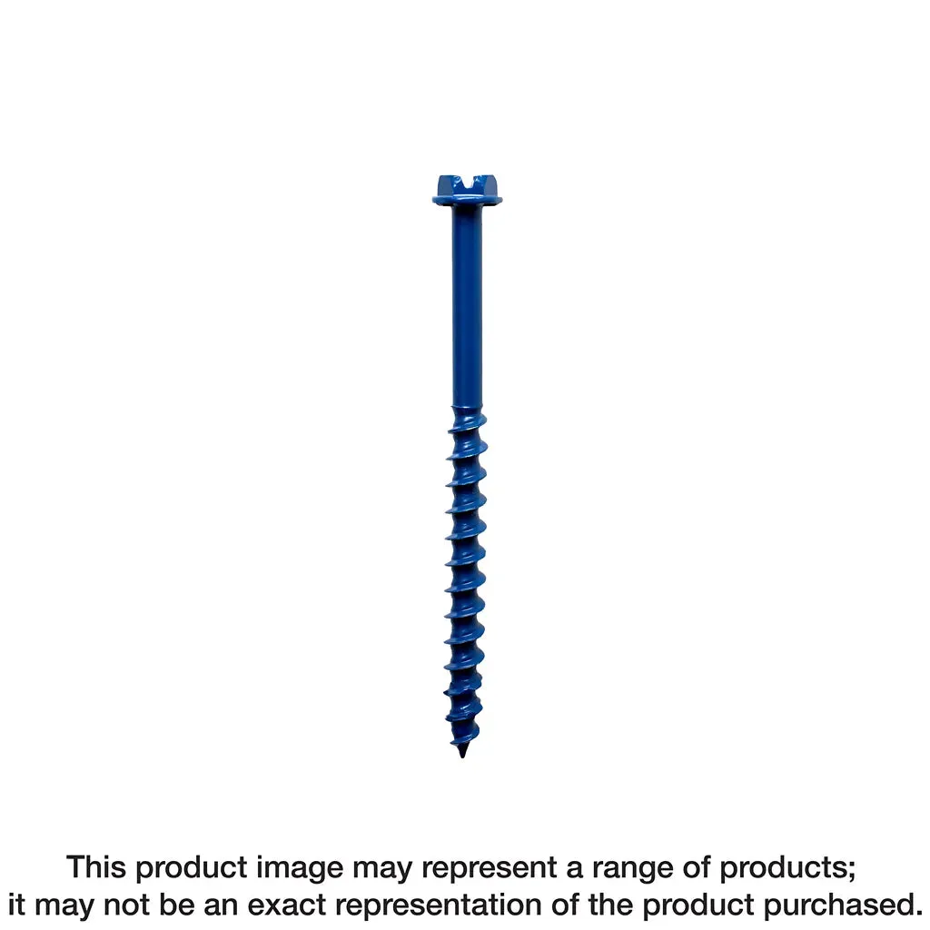 Titen Turbo - 3/16 in. x 2-1/4 in. Hex-Head Concrete and Masonry Screw, Blue (100-Qty) (Pack of 5)