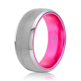 Tungsten Ring (Silver) - Resilient Pink